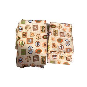 WOOLRICH Kids 100% Cotton Full Size Sheets Animal Print RN 17730